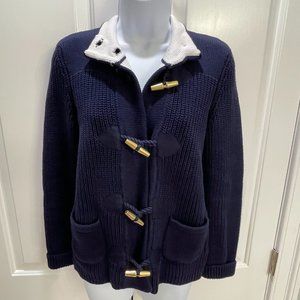 EUC Ralph Lauren Petite Cardigan Sweater, Navy, 100% Cotton, Petite Small